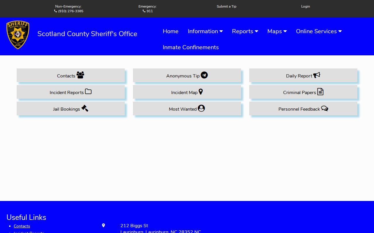 Scotland County official Citizen Connect portal modules