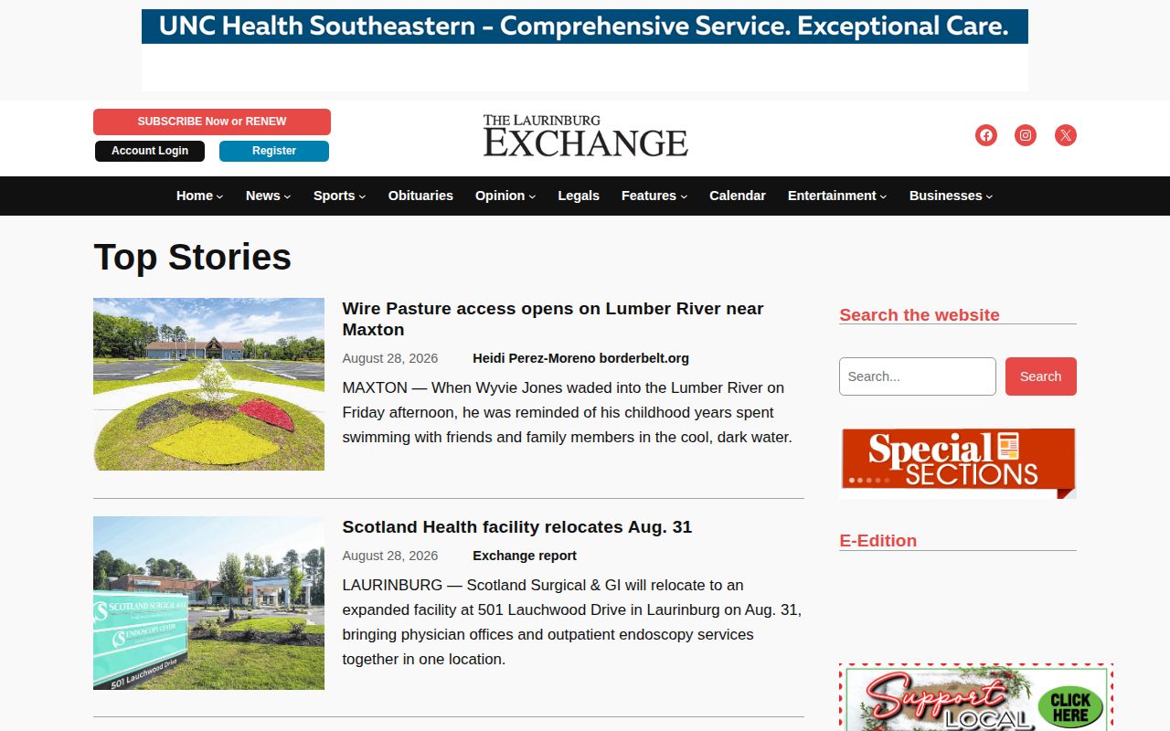 Laurinburg Exchange local top stories source